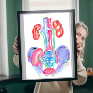 Kidney Transplant Watercolor Painting Art Print