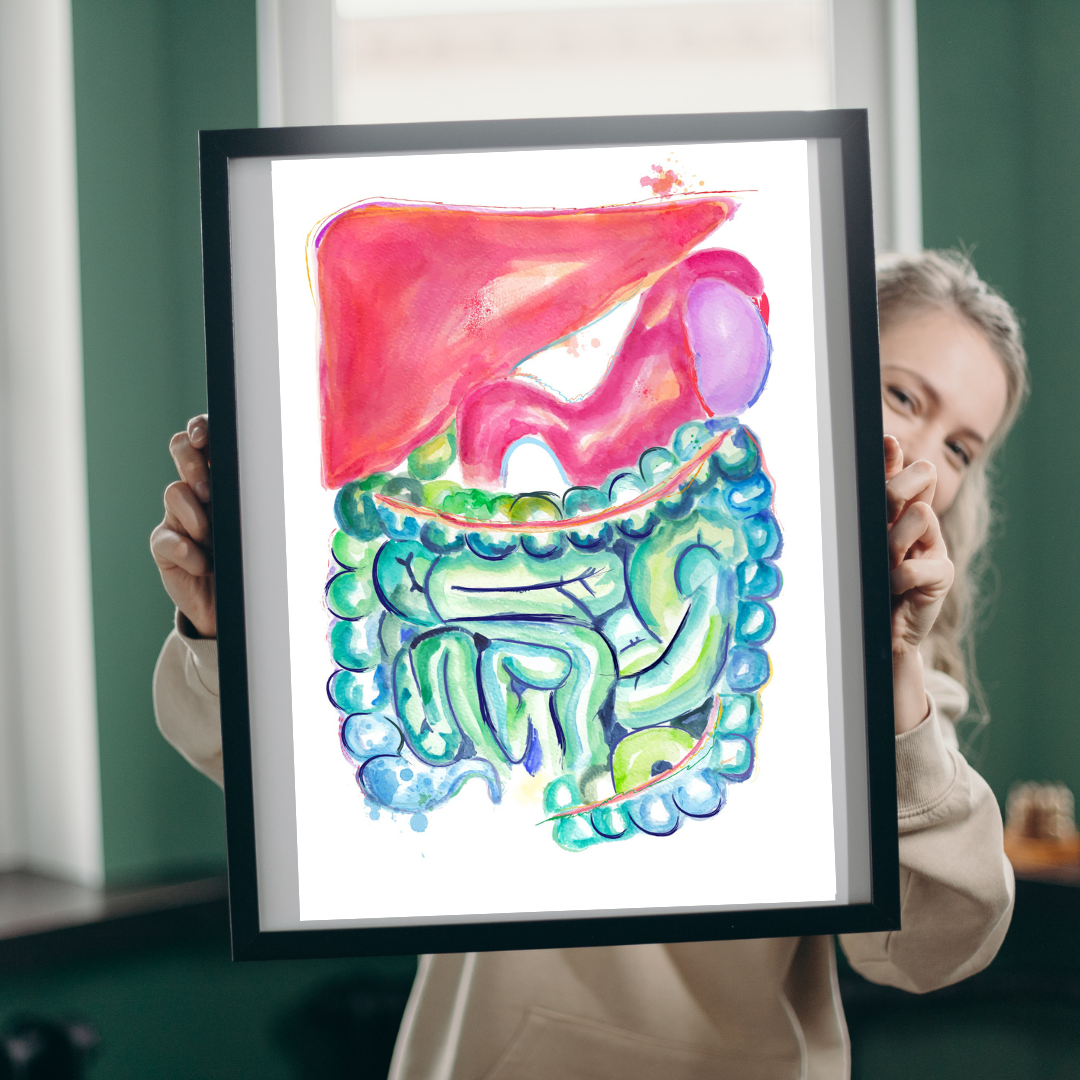 gastrointestinal watercolor art
