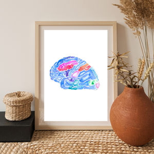 Brain Anatomy Art, Neurology Decor, Neurologist Gift, Neuroscience Art, SLP Art Print, Brain Art, Psychiatry Art, Medicine Art Print