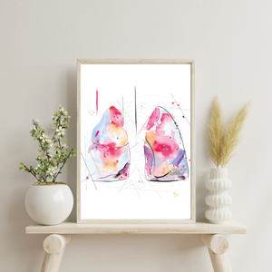 Lung Anatomy Print, Respiratory Therapy Office Art, Modern Medical Office Wall Art