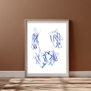 Human Immunoglobuline Folds Watercolor Art Print