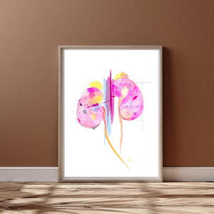 Kidney Art, Abstract Anatomy Art, Nephrology Office Art