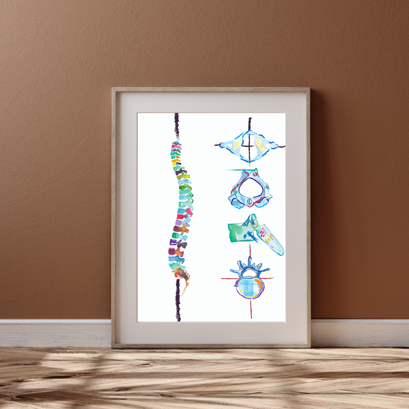 Spine and Vertebrae Abstract Anatomy Art Print