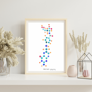 Folic Acid Molecule Art Print