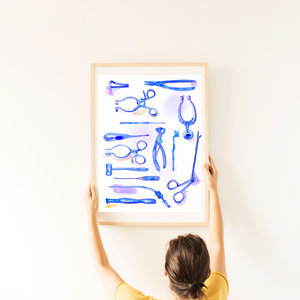 ENT Instruments Watercolor Illustration Art Print