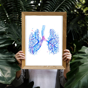 Lung Anatomy Artwork, Pulmonology Wall Decor, Respiratory Therapist Gift