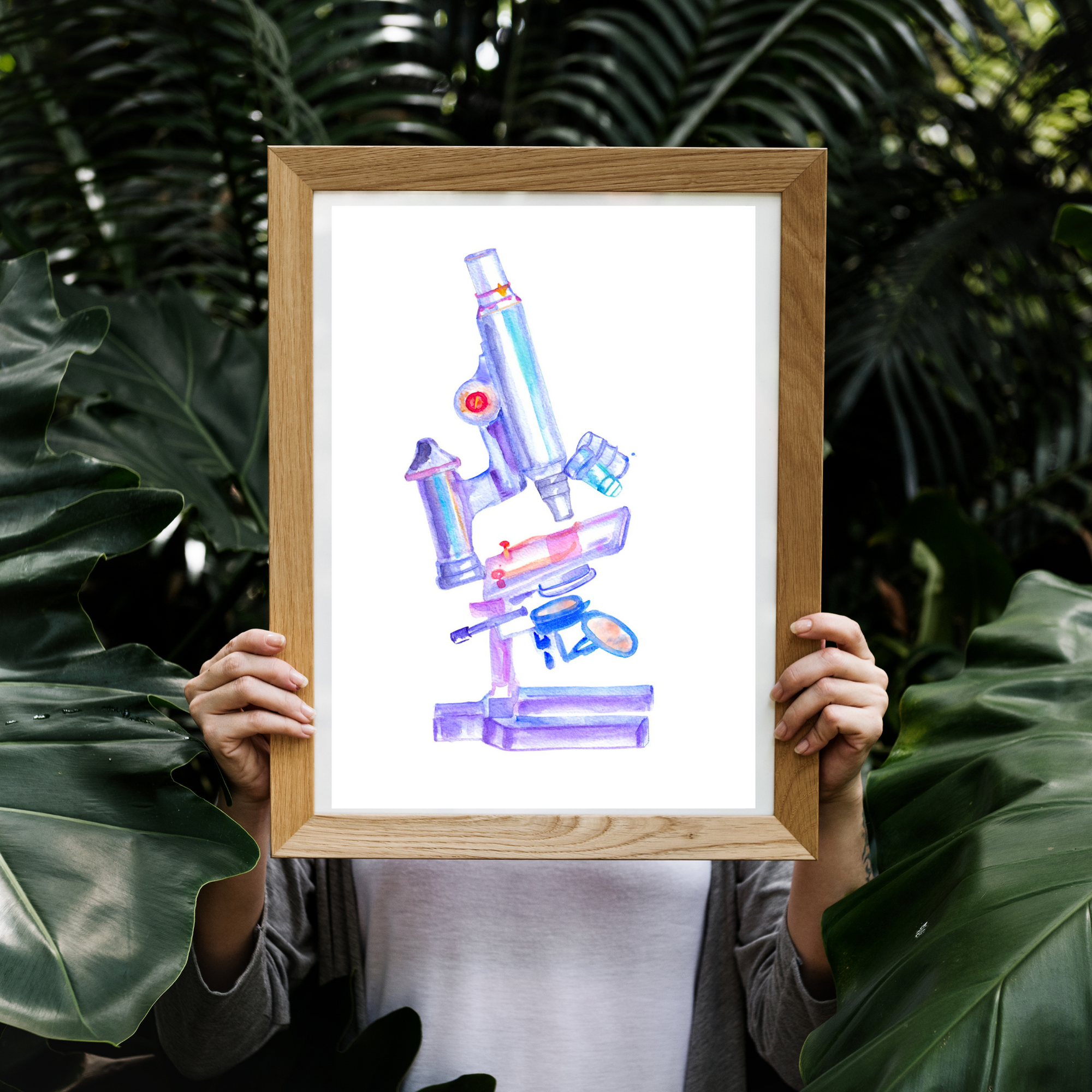 Microscope Watercolor Art Print - medpapers
