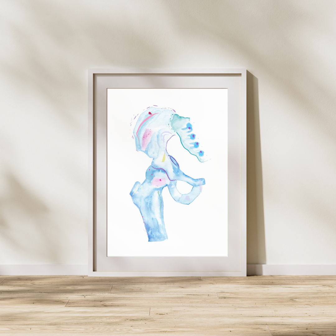 Hip Joint Anatomy Art, Physical Therapy Print, Orthopedic Surgery Art