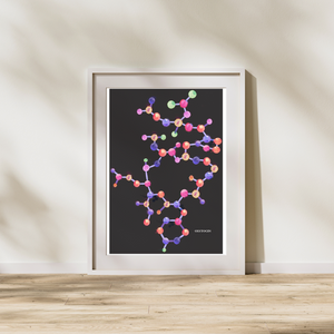 Oxytocin Molecule Art Print, Biochemistry Print, Endocrinology Art, OBGyN Art Print