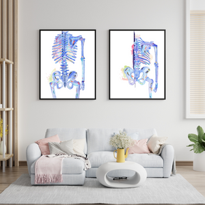 Human Skeleton Anatomy Art, Abstract Anatomy Artwork, Chiropractic Physical Therapy Office Art Decor, Physiotherapist Gift, Chiropractor