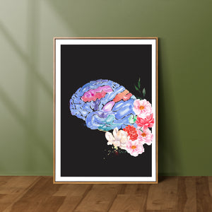 Brain Flower Human Anatomy Art Print