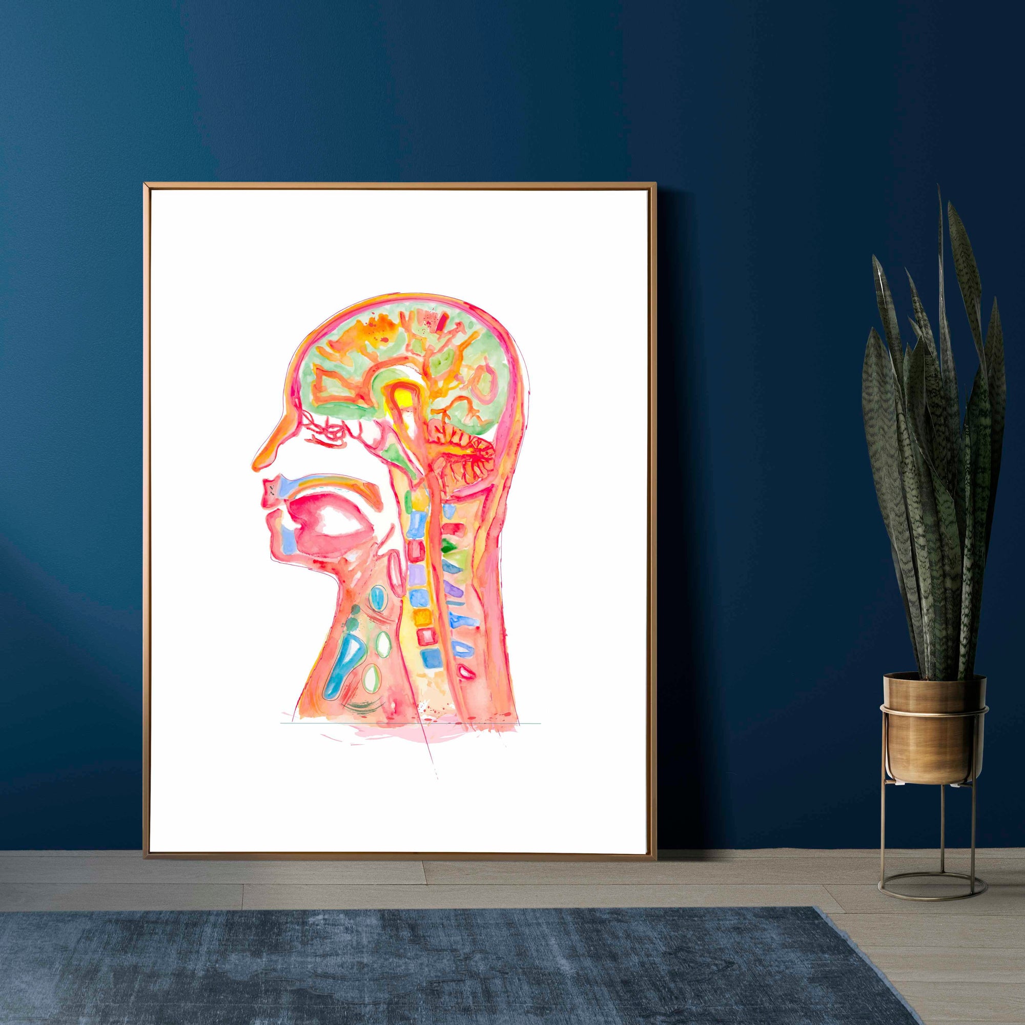 Head and Neck Anatomy Abstract Art Print