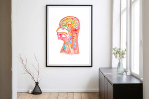 Head and Neck Anatomy Abstract Art Print