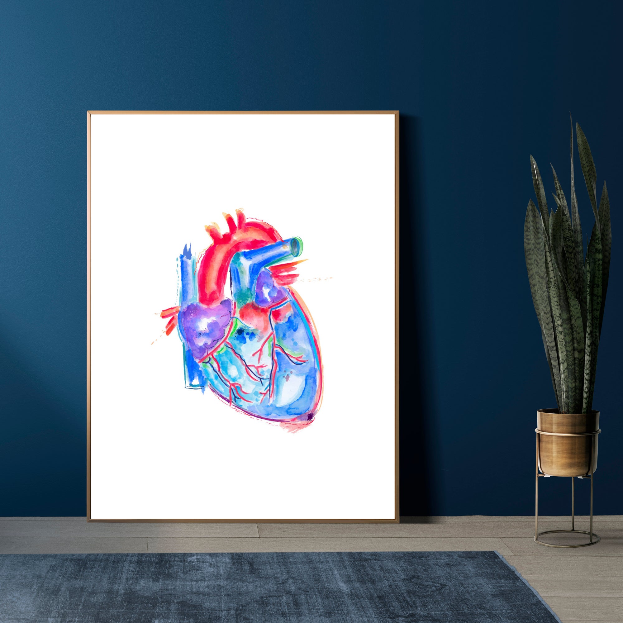 Heart Anatomy Watercolor Art Print