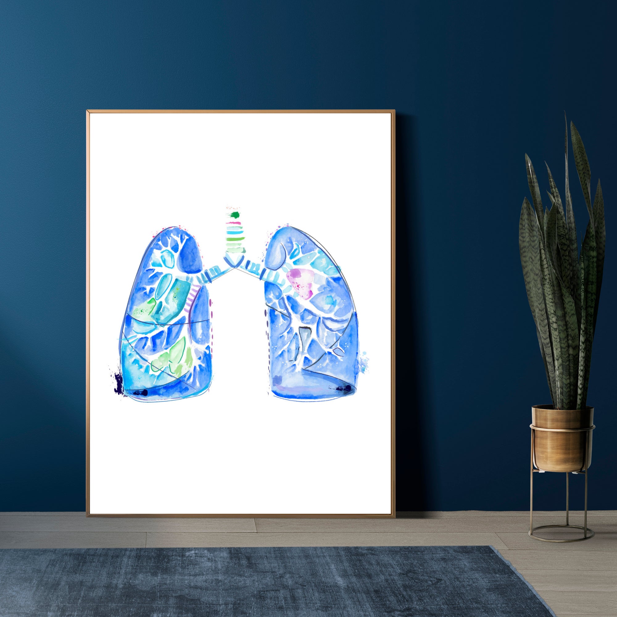 anatomical lung artwork
