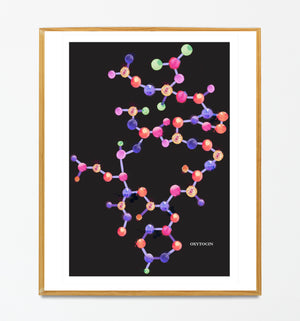 Oxytocin Molecule Art Print, Biochemistry Print, Endocrinology Art, OBGyN Art Print