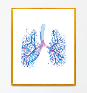 Lung Anatomy Artwork, Pulmonology Wall Decor, Respiratory Therapist Gift
