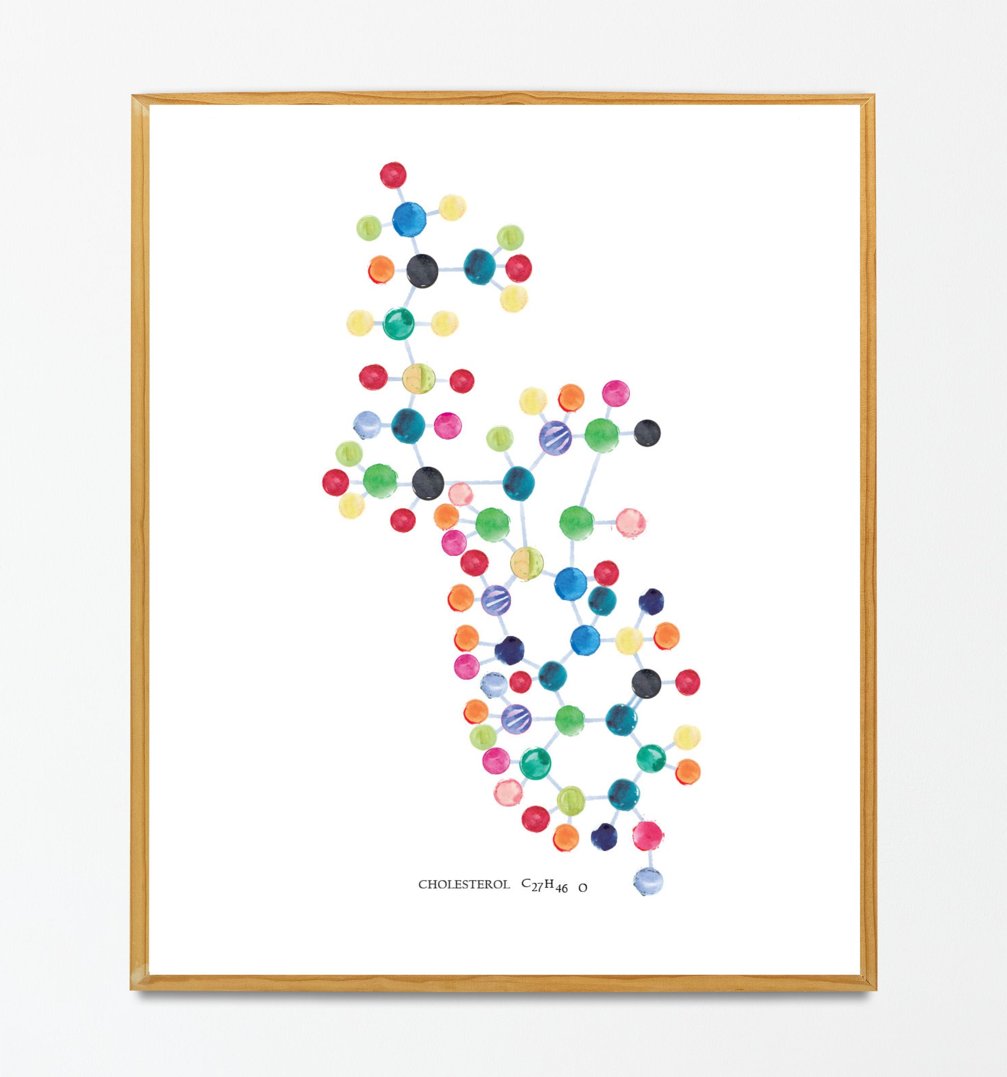 Cholesterol Molecule Art Print, Pharmacist Gift