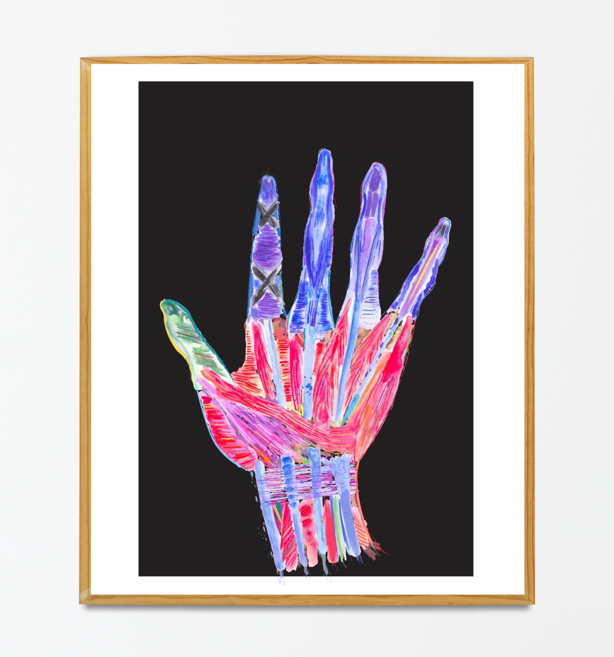 Abstract Hand Normal Abstract Hand Anatomy Illustration Black Background - medpapers