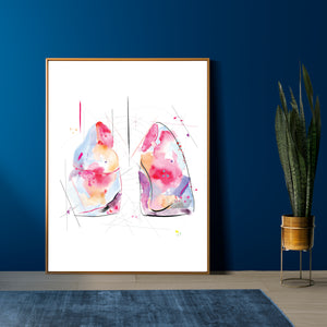 Lung Anatomy Print, Respiratory Therapy Office Art, Modern Medical Office Wall Art