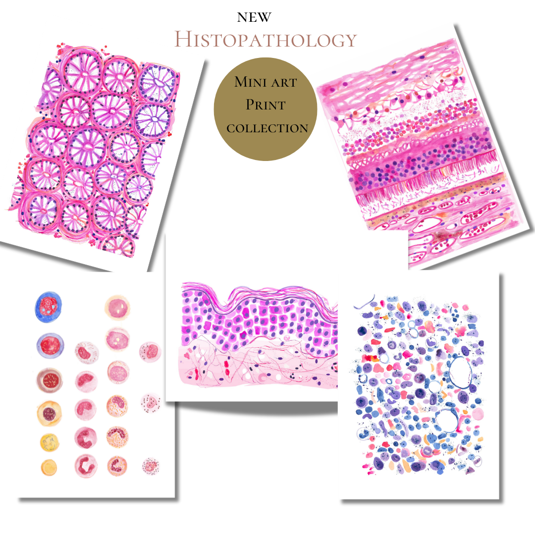 Pathology Card Set of Five - Mini small fine art prints