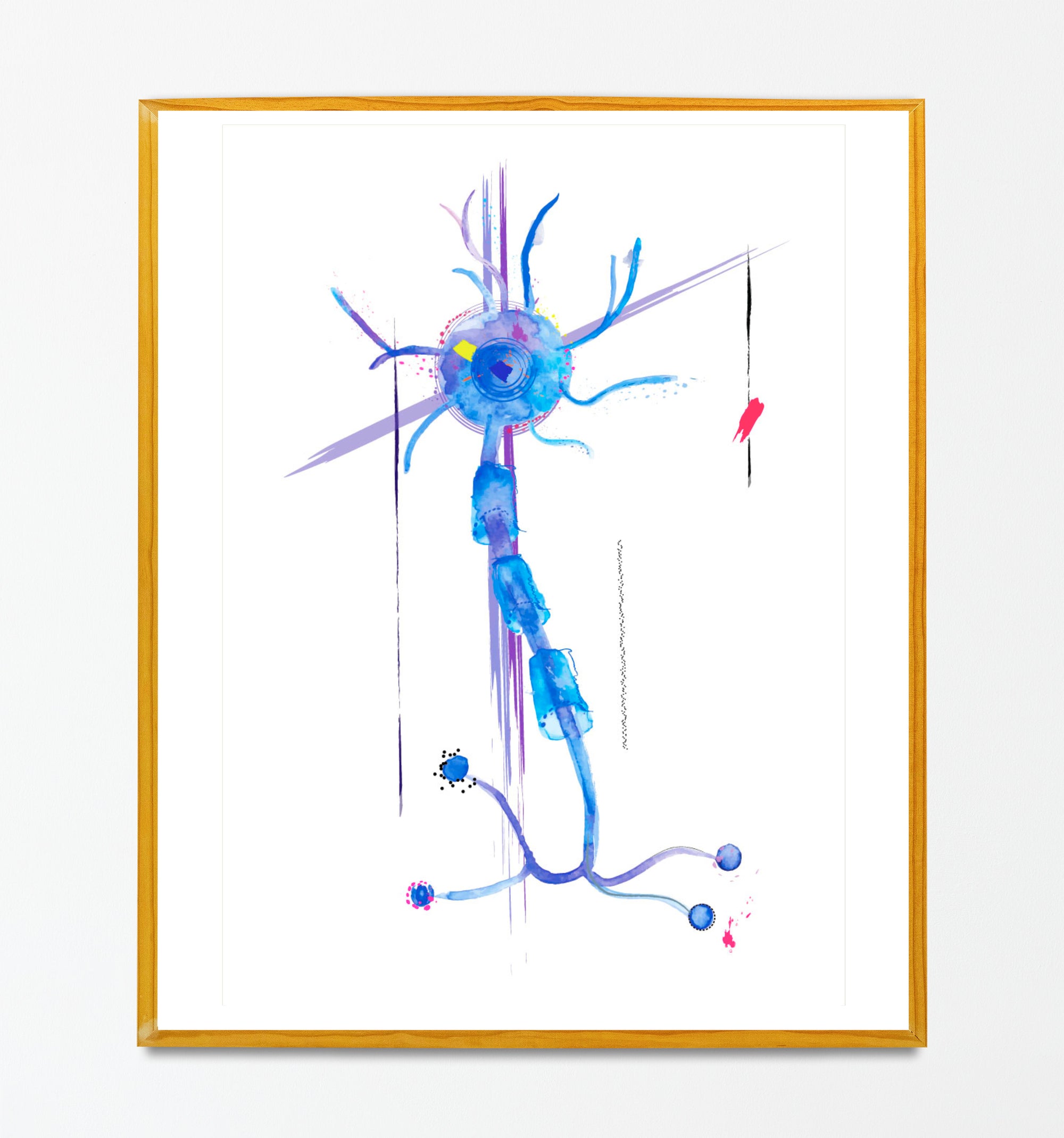 Neuron Abstract Art, Anatomy Art, Neuroscience Art, Neurologist Gift