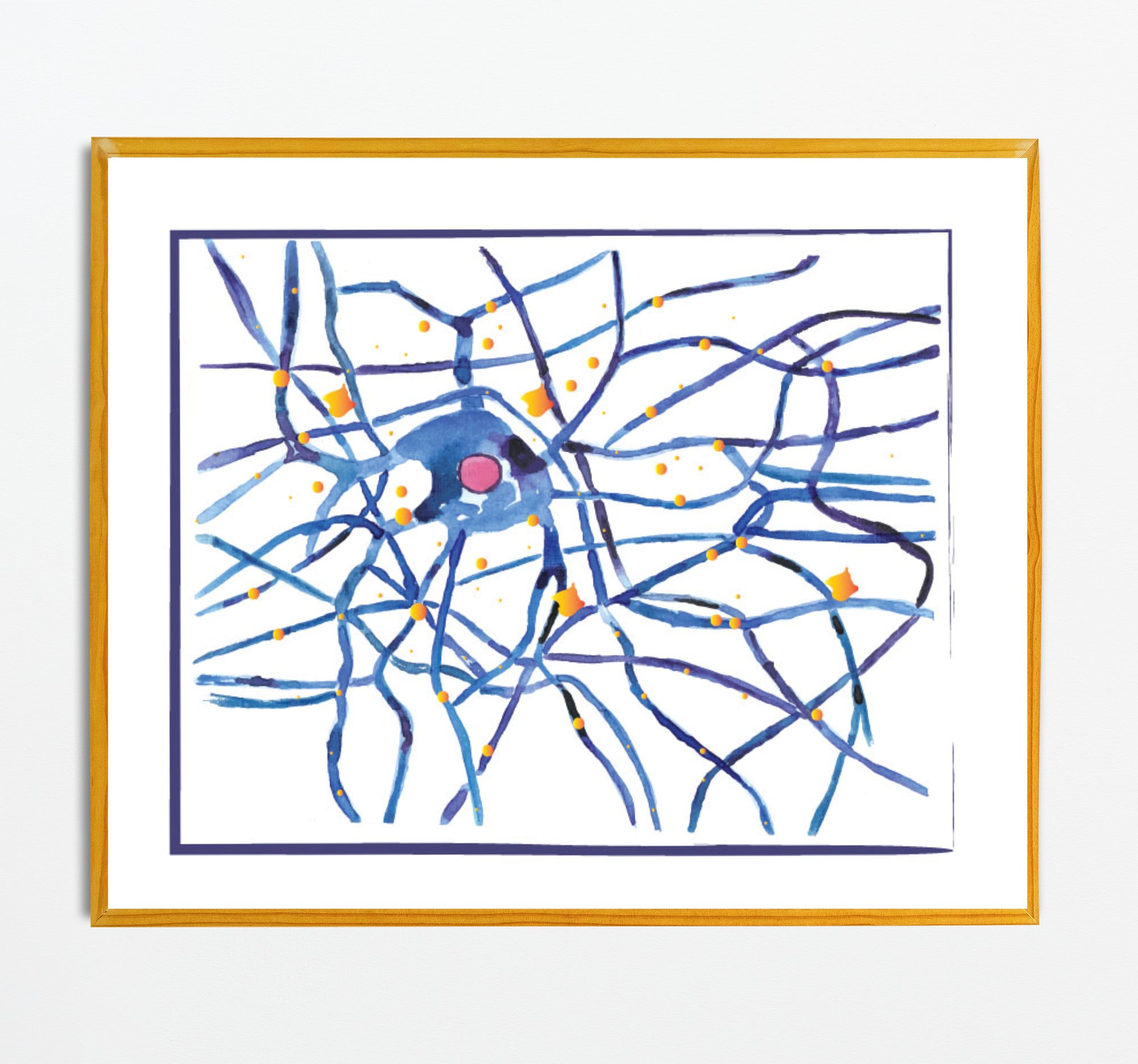 Neuron Synapse Mix Media Wall Art
