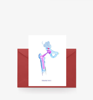 Hip Replacement Surgery, Thank you Card for Orthopedic Surgeon and Nurse, Physical Therapy Card