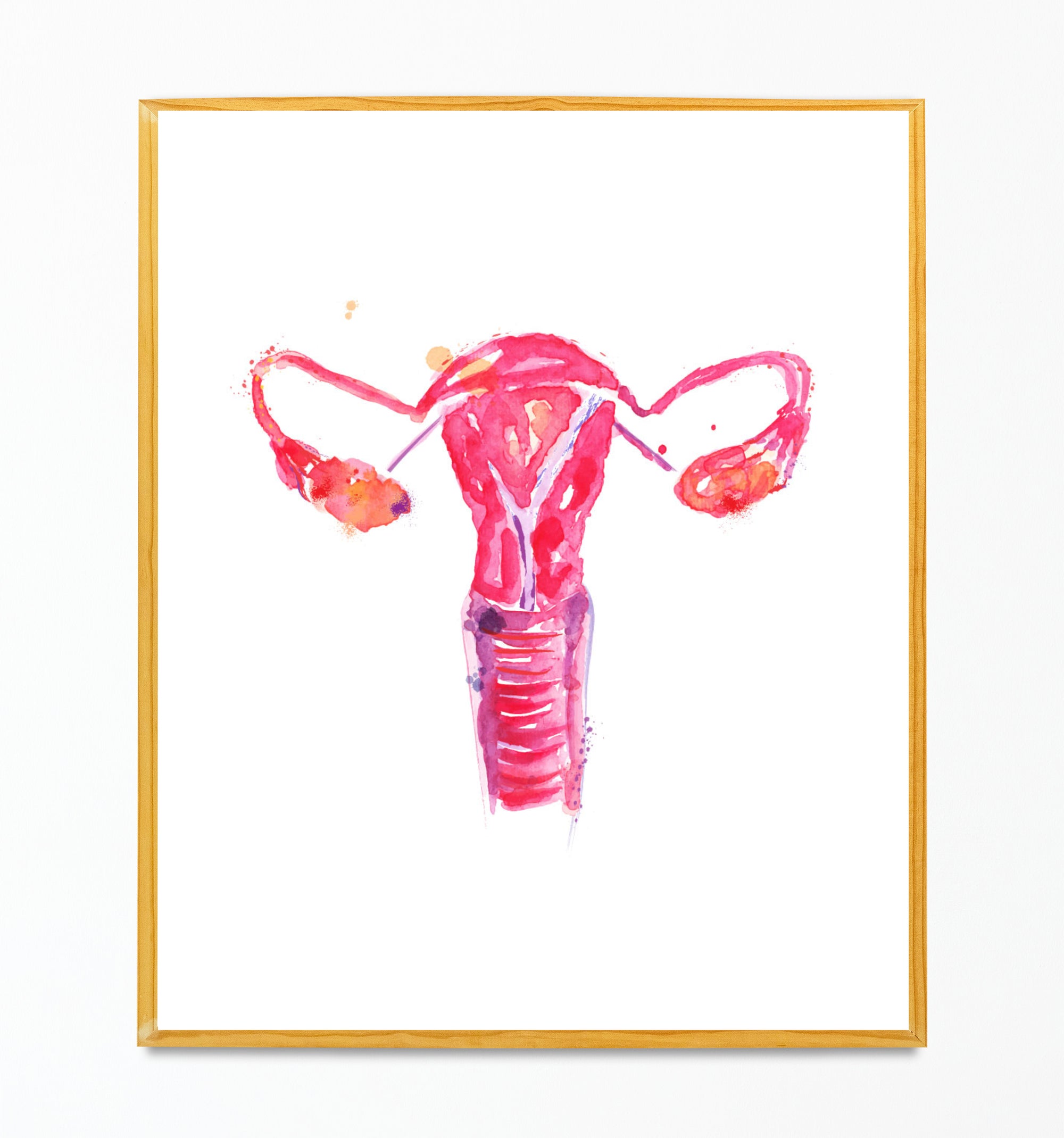 Uterus Anatomy Art Print, OBGYN Office Artwork, Gynecology Midwife Gift