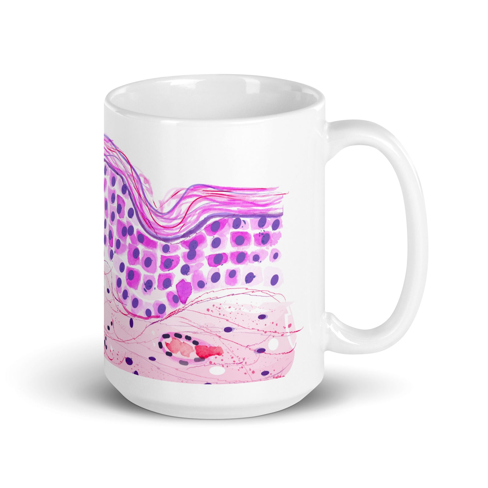Dermatology Mug with Skin Histology Painting