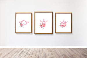 Vertebra Flower Anatomy Art Set of three Prints