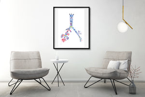 Pulmonology Abstract Anatomy Art, Respiratory Therapist Art
