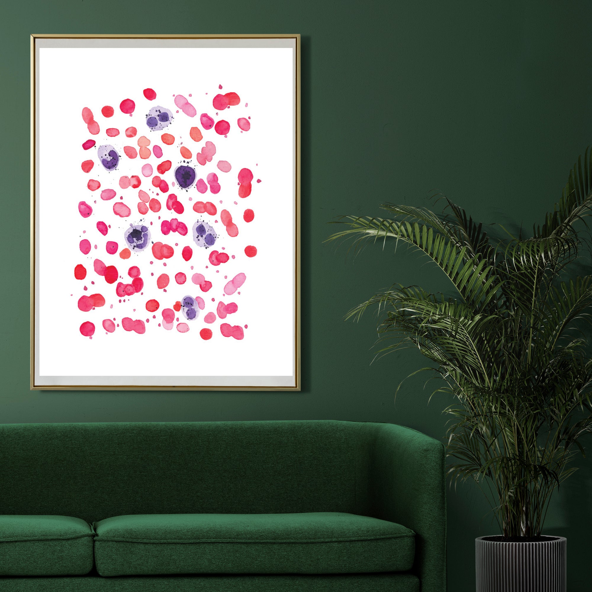 Blood Cell Watercolor Laboratory Wall Art