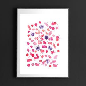Blood Cell Watercolor Laboratory Wall Art