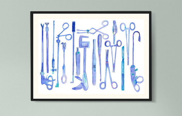 Surgery Instruments Art Print - medpapers
