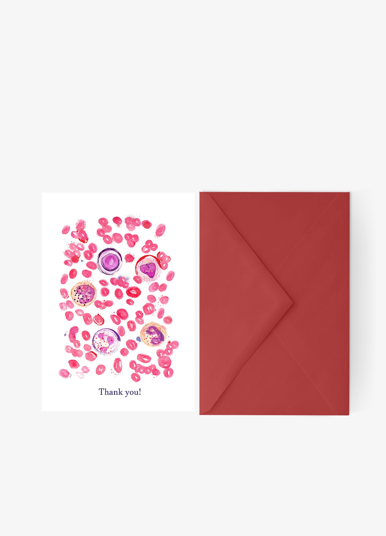 Laboratory Thank you Card, Phlebotomist Gift, Blood Smear Card