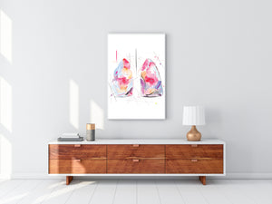 Lung Anatomy Print, Respiratory Therapy Office Art, Modern Medical Office Wall Art