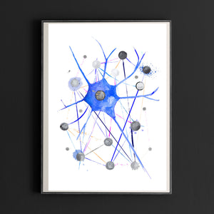 Neuron Art, Neurology Artwork, Abstract Anatomy Art