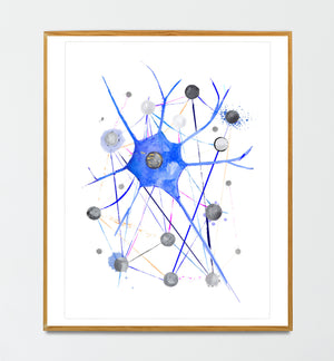 Neuron Art, Neurology Artwork, Abstract Anatomy Art