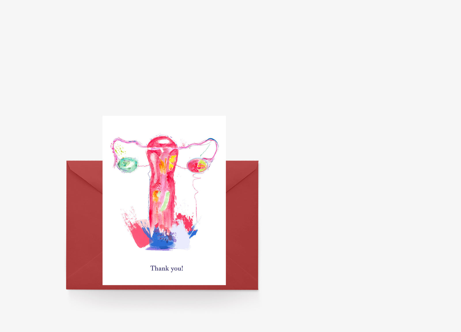 OBGYN Thank you Card, Uterus Anatomy, Gift for OGBYN
