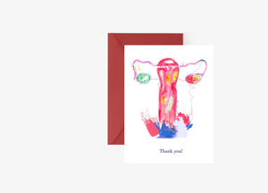 OBGYN Thank you Card, Uterus Anatomy, Gift for OGBYN