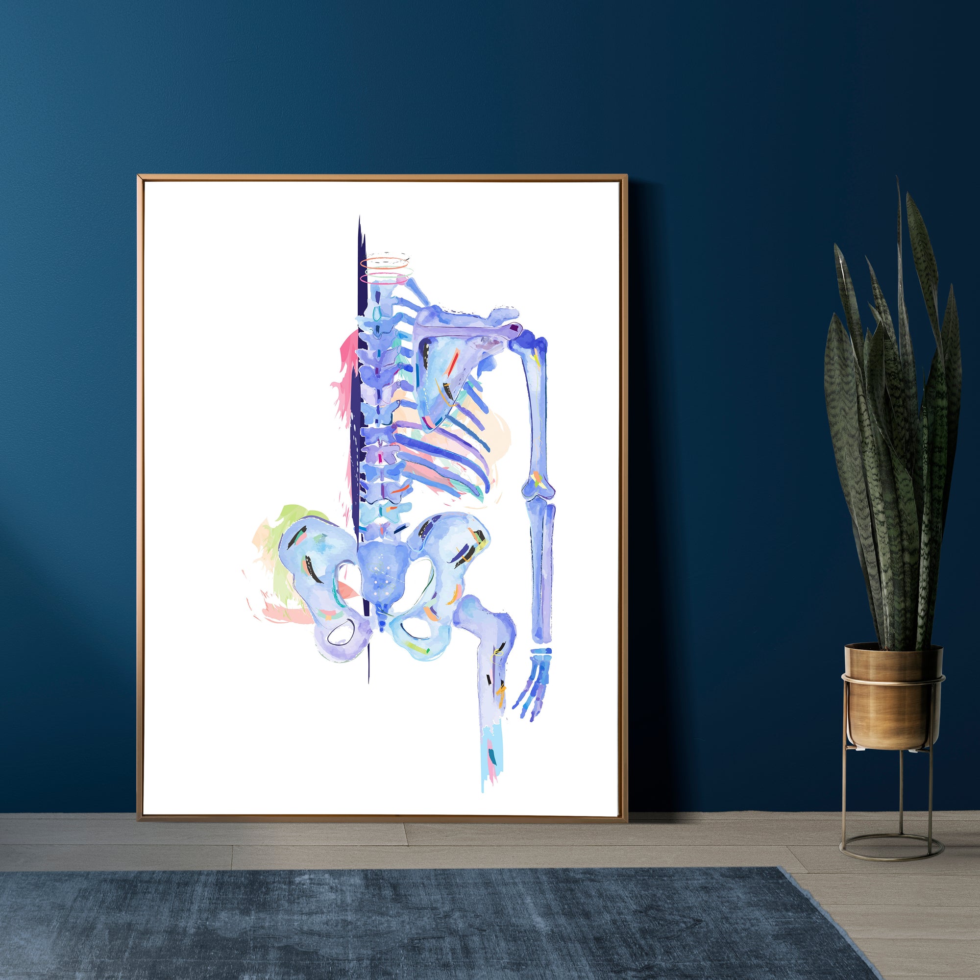 Human Skeleton Abstract Anatomy Art Print - medpapers