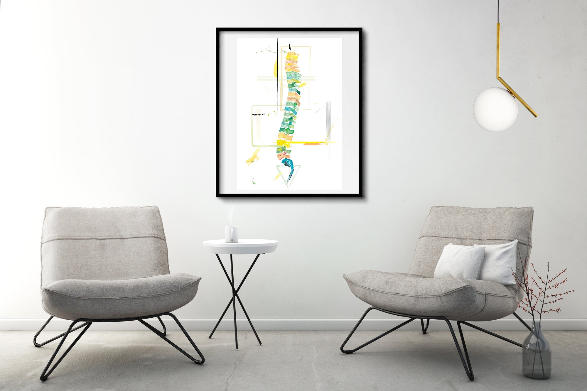 spine anatomy abstract art print