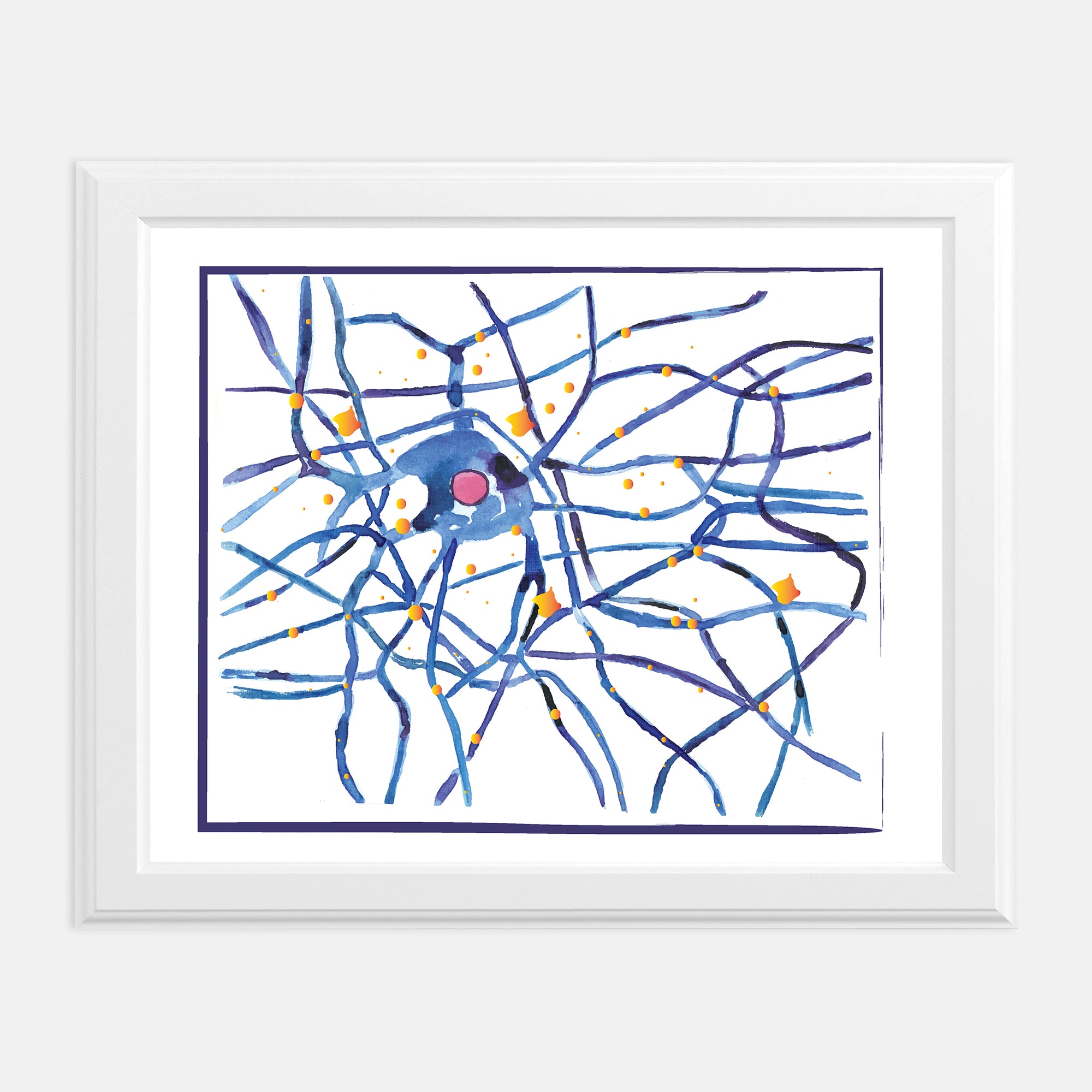 Neuron Synapse Mix Media Wall Art