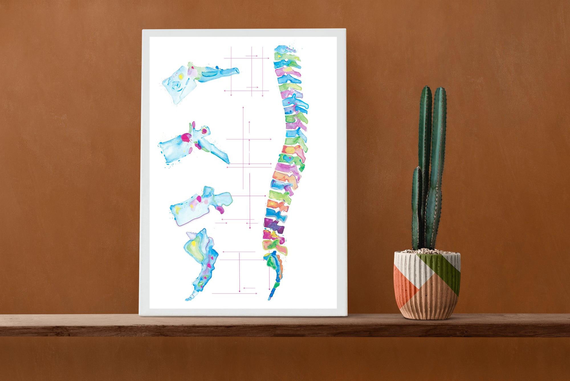 Spine Anatomy Abstract Art Print, Chiropractic Office Wall Art