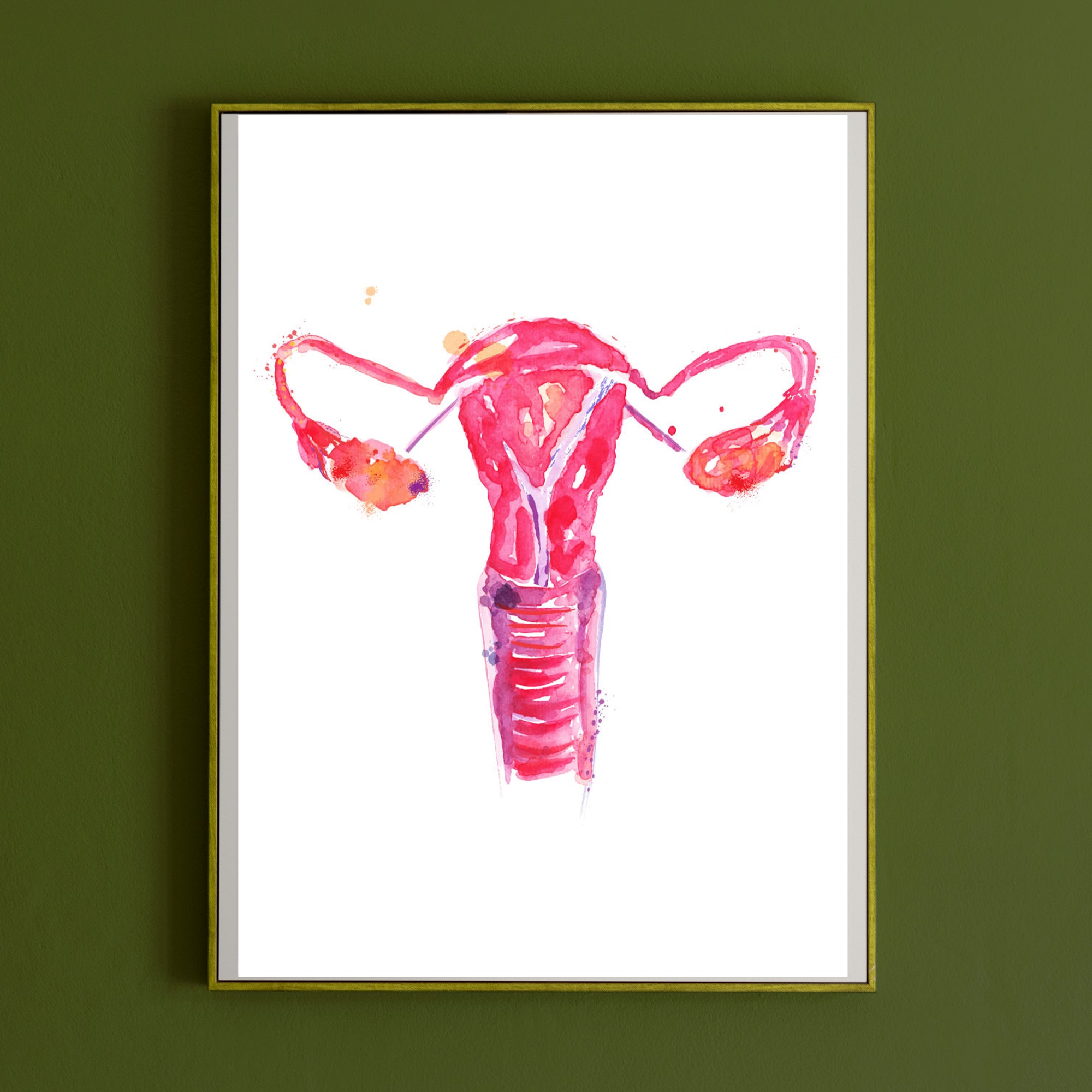 Uterus Anatomy Art Print, OBGYN Office Artwork, Gynecology Midwife Gift