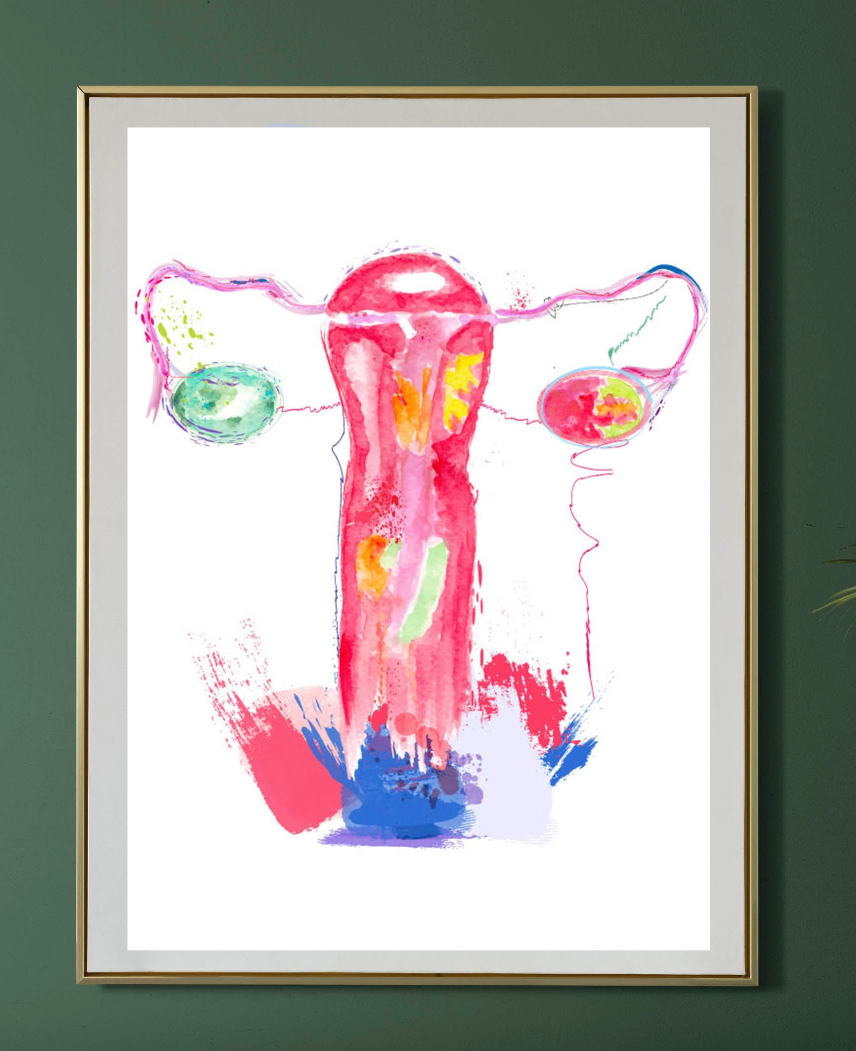 OBGYN Artwork, Uterus Anatomy Art Print - medpapers