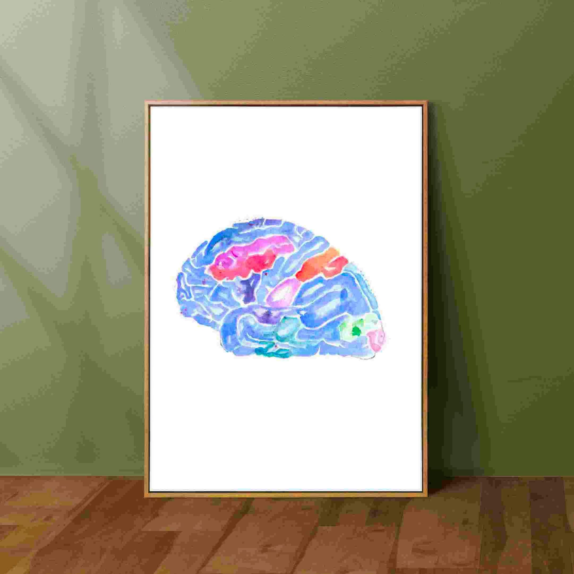 brain watercolor art