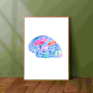 brain watercolor art