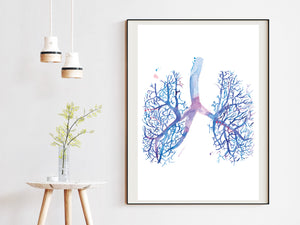 Lung Anatomy Artwork, Pulmonology Wall Decor, Respiratory Therapist Gift